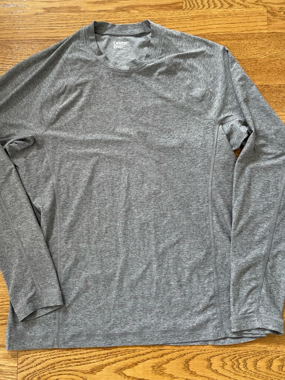 Lands' End Men's Long Sleeve Rash Guard - Heather Gray